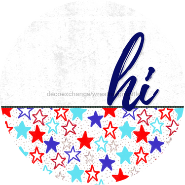 Patriotic Door Hanger Hi Dco - 01462 - Dh 18’ Round Wood